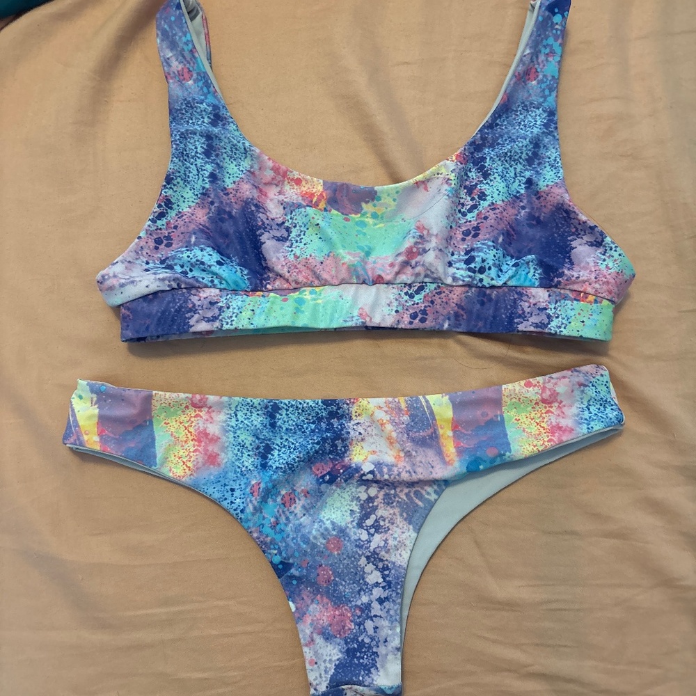 Multicolored Pastel Bathing Suit